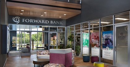 Lobby of Forward Bank in Marshfield WI