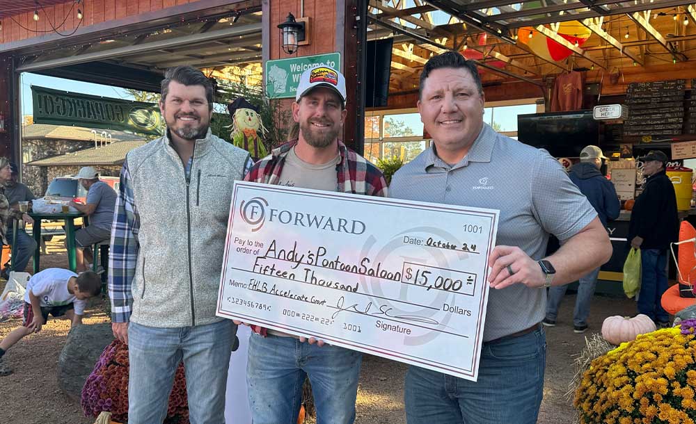 Forward Bank presents FHLB grant to Andy's Up North